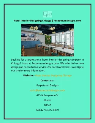 Hotel Interior Designing Chicago  Perpetuumdesigns