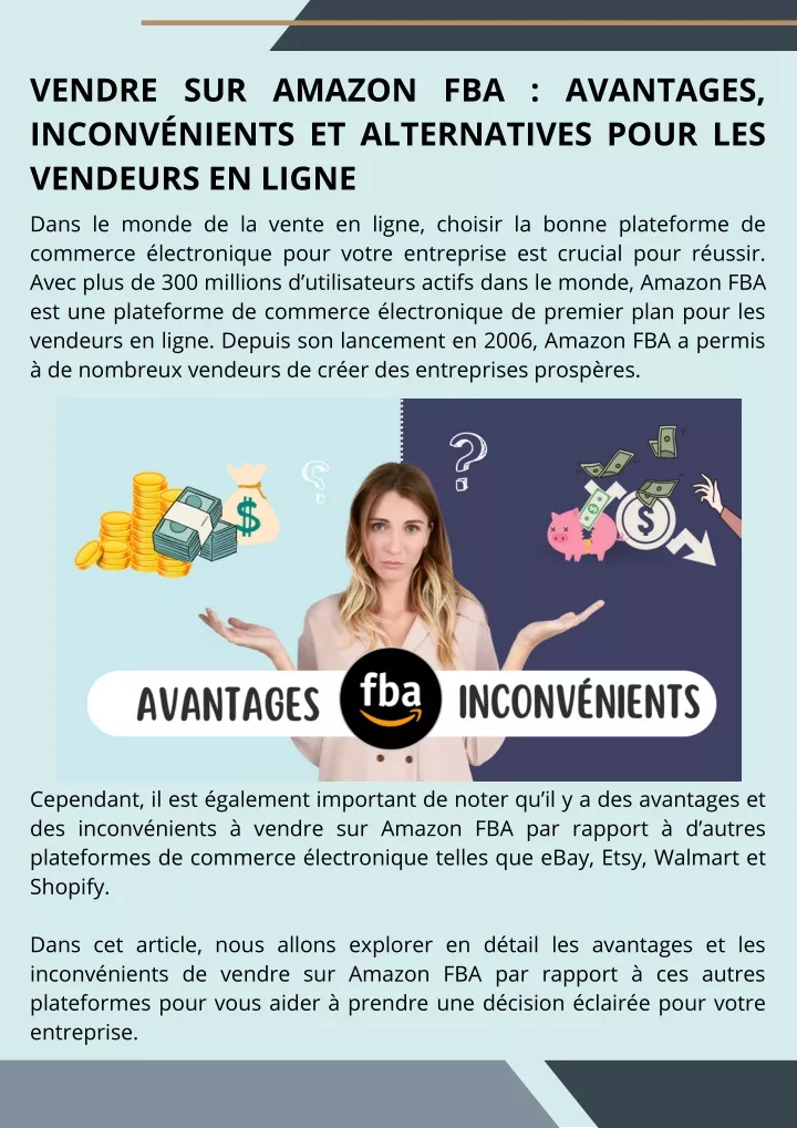 vendre sur amazon fba avantages inconv nients