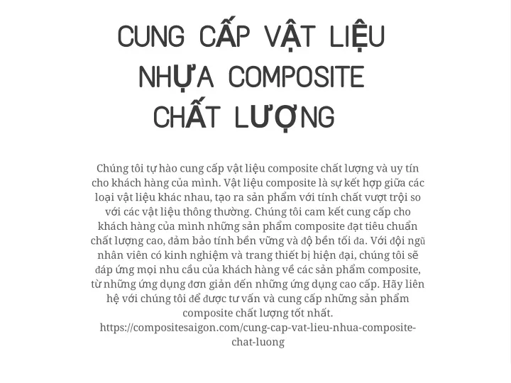 cung c p v t li u nh a composite ch t l ng