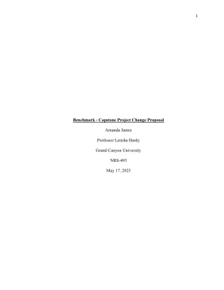 Benchmark - Capstone Project Change Proposal -Amanda