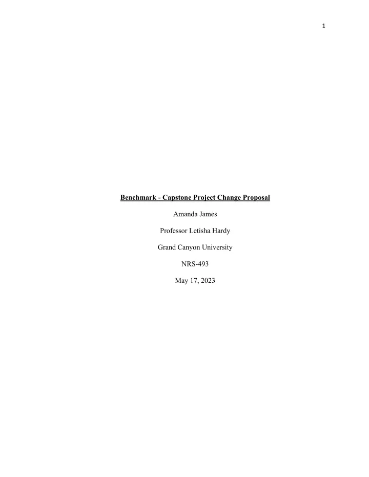 benchmark capstone project change proposal fall prevention