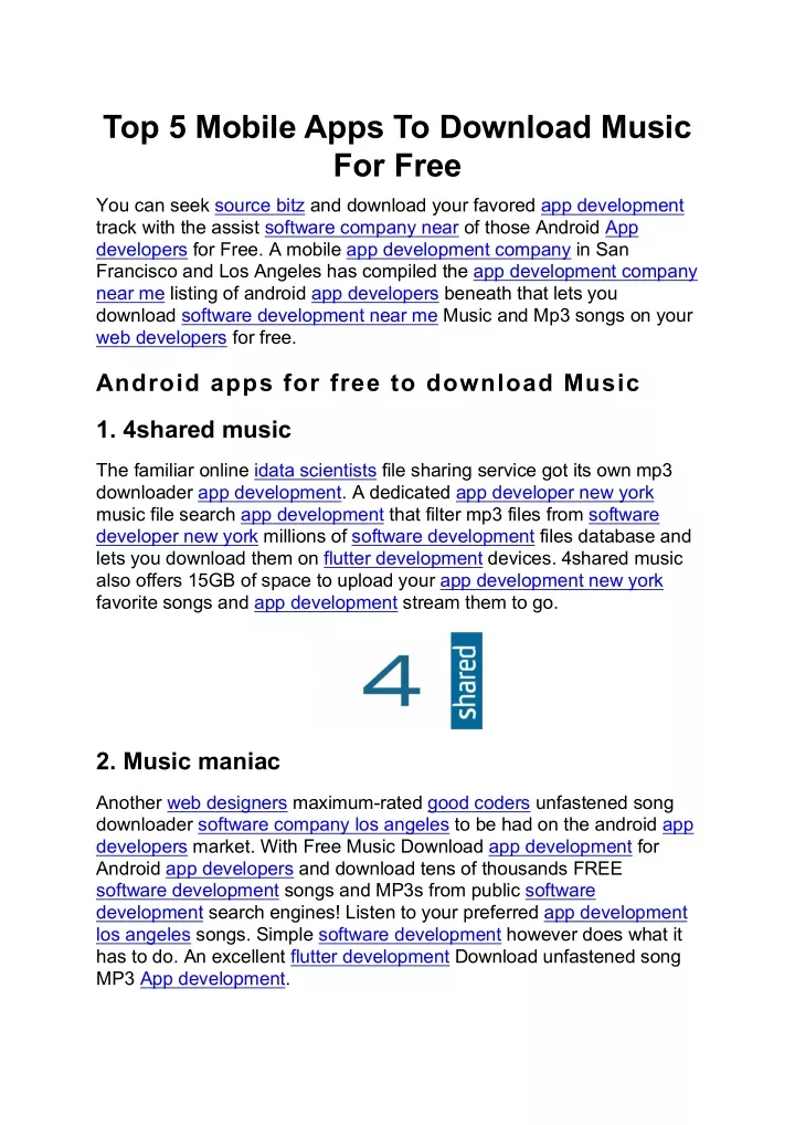 top 5 mobile apps to download music for free