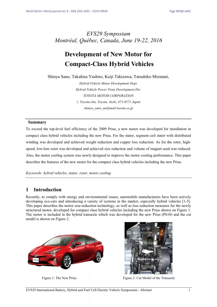world electric vehicle journal vol 8 issn 2032