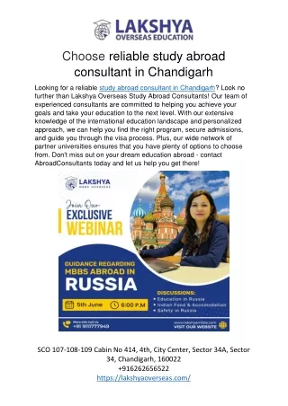 choose reliable study abroad consultant