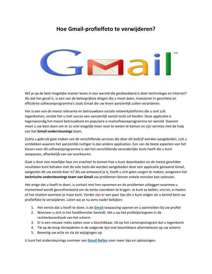 hoe gmail profielfoto te verwijderen