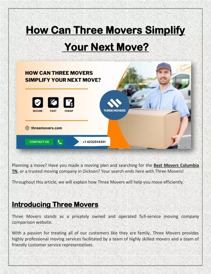how can three movers simplify how can three