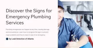 Discover the Signs for Emergency Plumbing Services - Leak Detection of Atlanta
