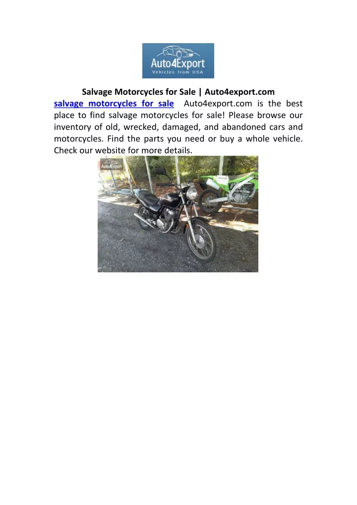 salvage motorcycles for sale auto4export