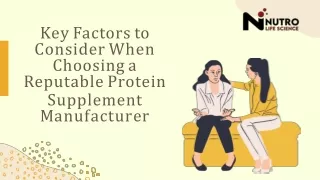 Key Factors to Consider When Choosing a Reputable Protein Supplement Manufacturer