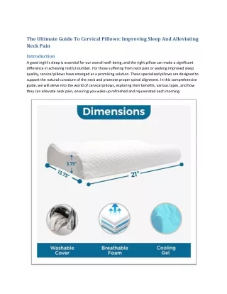 The Ultimate Guide To Cervical Pillows Improving Sleep and Alleviating Neck