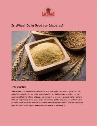 Is Wheat Dalia Good for Diabetes