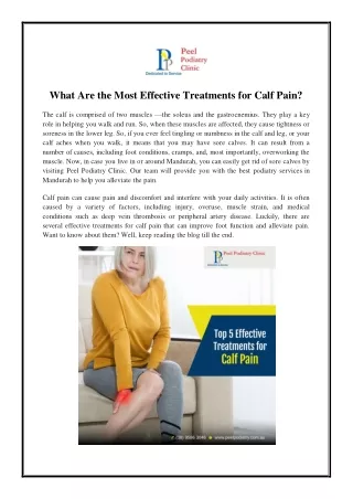 What Are the Most Effective Treatments for Calf Pain?