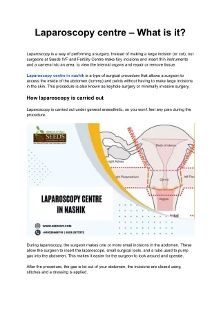 Laparoscopy centre – What is it_