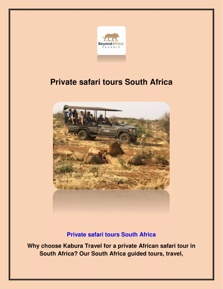 private safari tours south africa