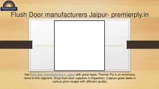 Flush Door manufacturers Jaipur- premierply