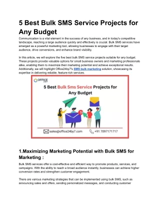 5 Best Bulk SMS Service Projects for Any Budget