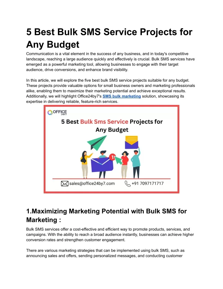 5 best bulk sms service projects for any budget