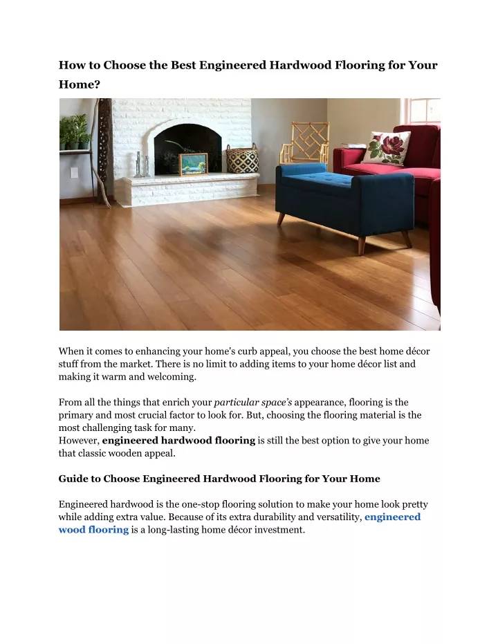 how to choose the best engineered hardwood