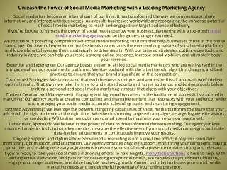 Unleash the Power of Social Media Marketing with a Leading Marketing Agency