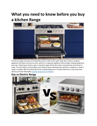 What you need to know before you buy a kitchen Range