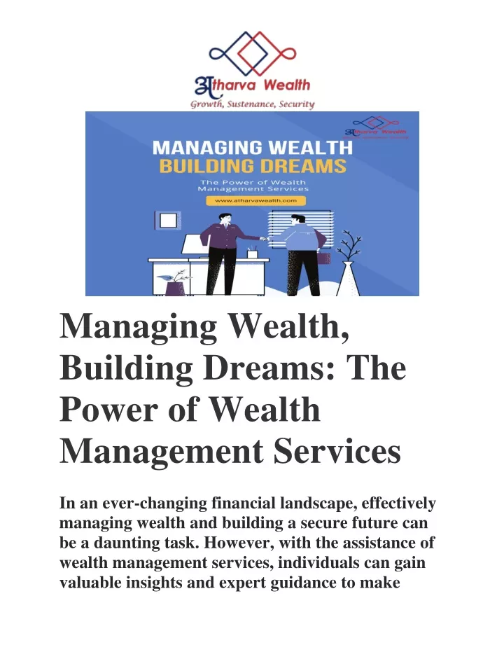 managing wealth building dreams the power