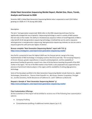 global next generation sequencing market report