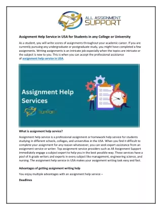 assignment help service in usa for students