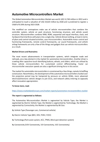 automotive microcontrollers market