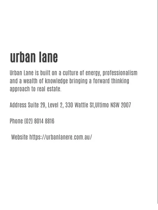 urban lane