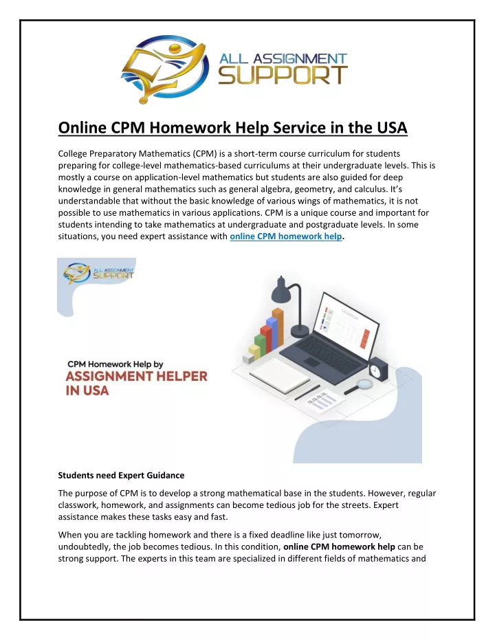 online cpm homework help service in the usa