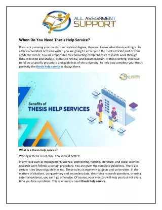 when do you need thesis help service
