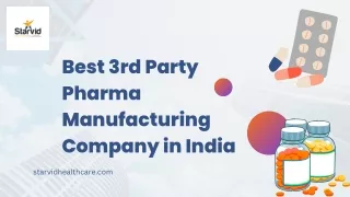 Best 3rd Party Pharma Manufacturing Company in India