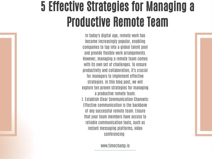 5 effective strategies for managing a productive