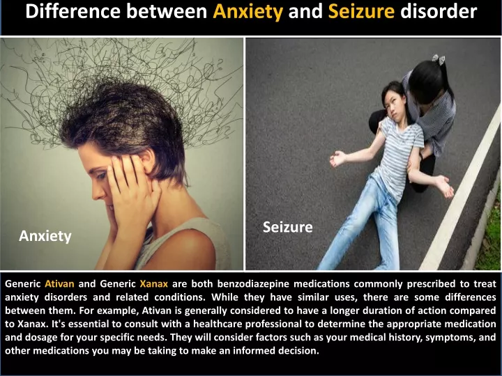 difference between anxiety and seizure disorder