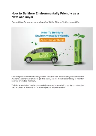 how to be more environmentally friendly
