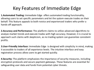 key features of immediate edge