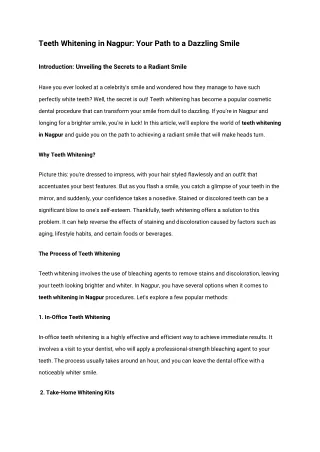 teeth whitening in nagpur your path to a dazzling