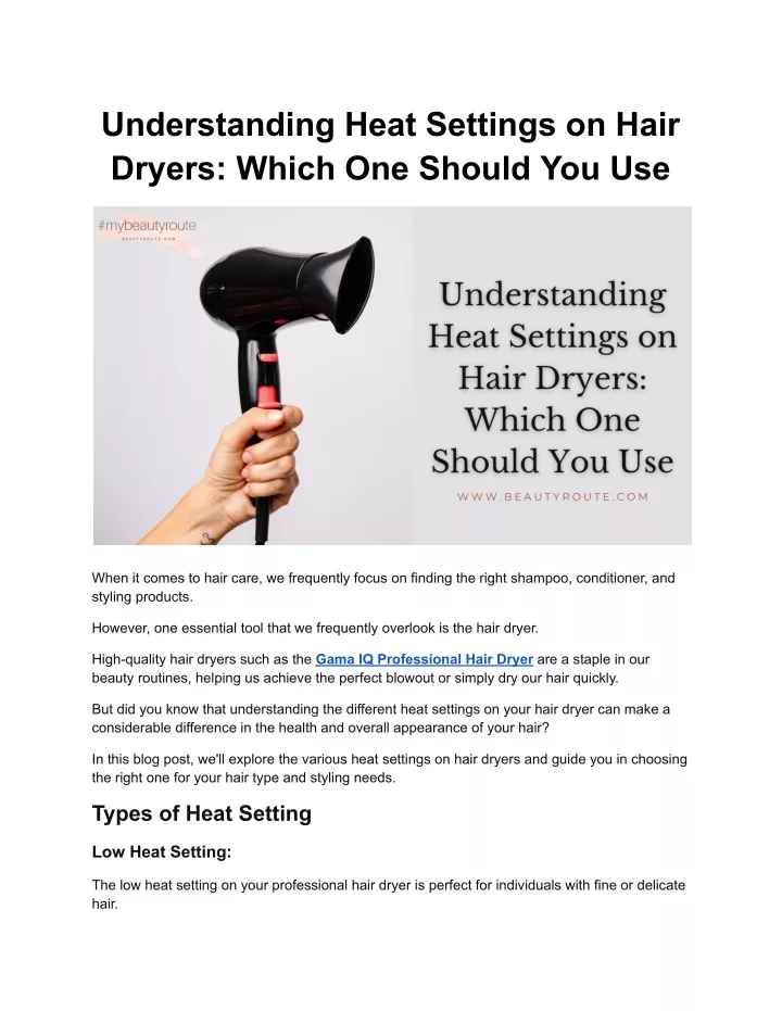 understanding heat settings on hair dryers which