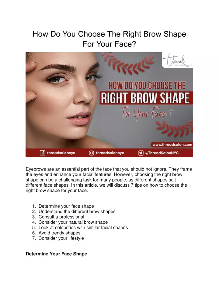 how do you choose the right brow shape for your