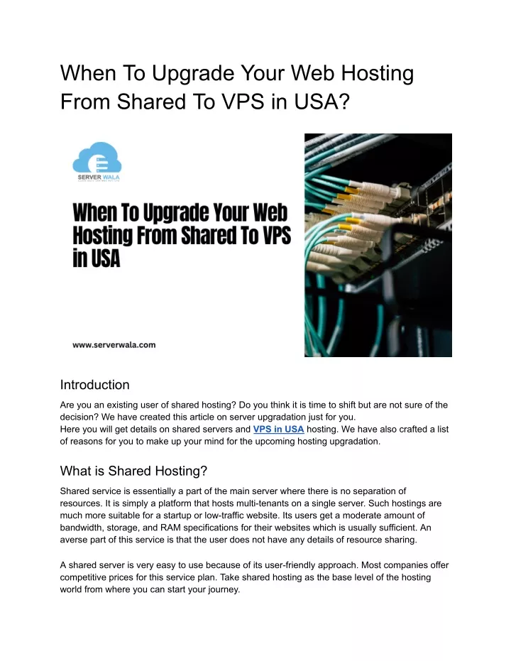 when to upgrade your web hosting from shared