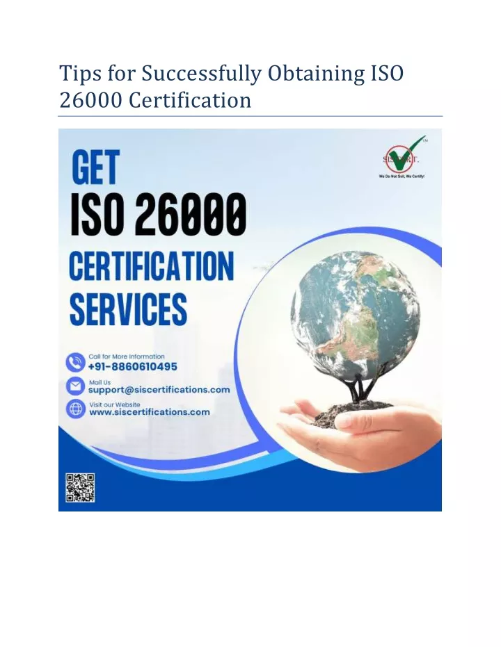 tips for successfully obtaining iso 26000
