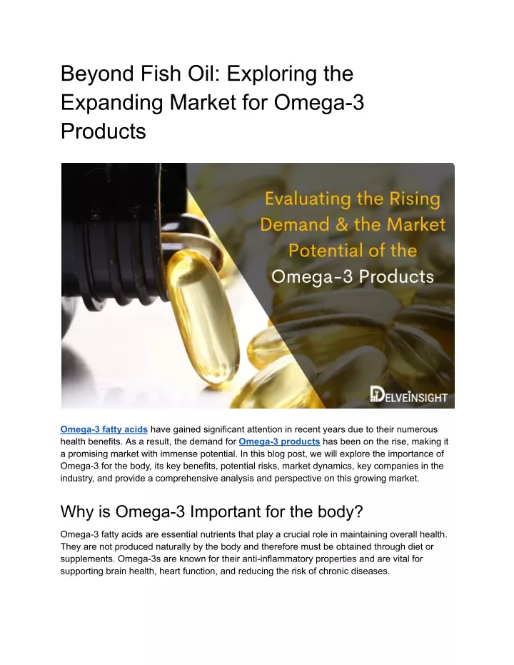 beyond fish oil exploring the expanding market