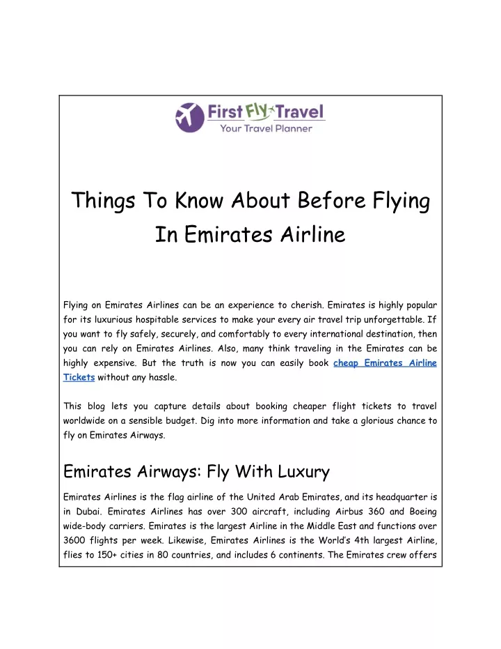 things to know about before flying in emirates