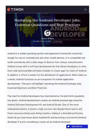 mastering the android developer jobs essential