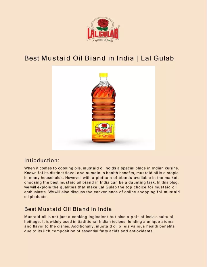 best mustaid oil biand in india lal gulab