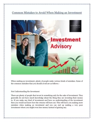 common mistakes to avoid when making an investment