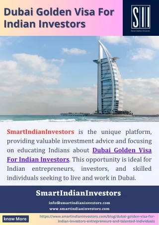 Dubai Golden Visa For Indian Investors