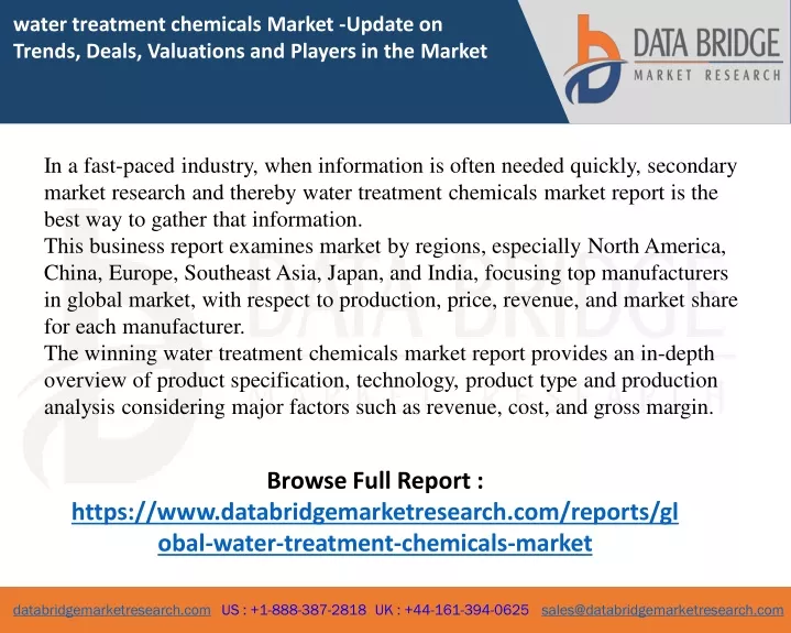 water treatment chemicals market update on trends