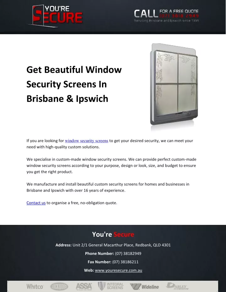 get beautiful window security screens in brisbane