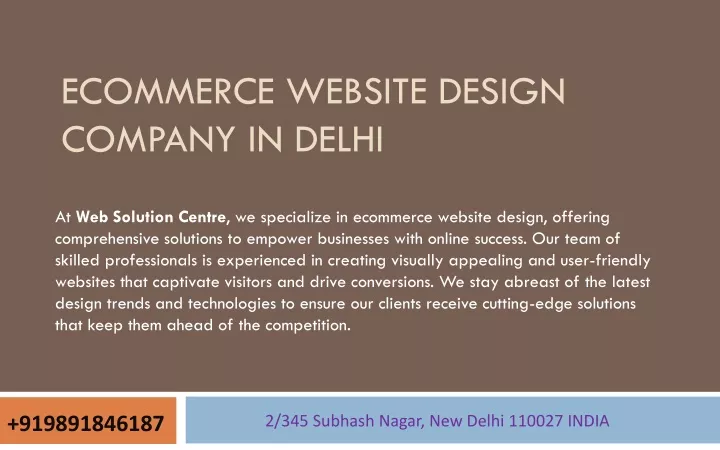 ecommerce website design company in delhi